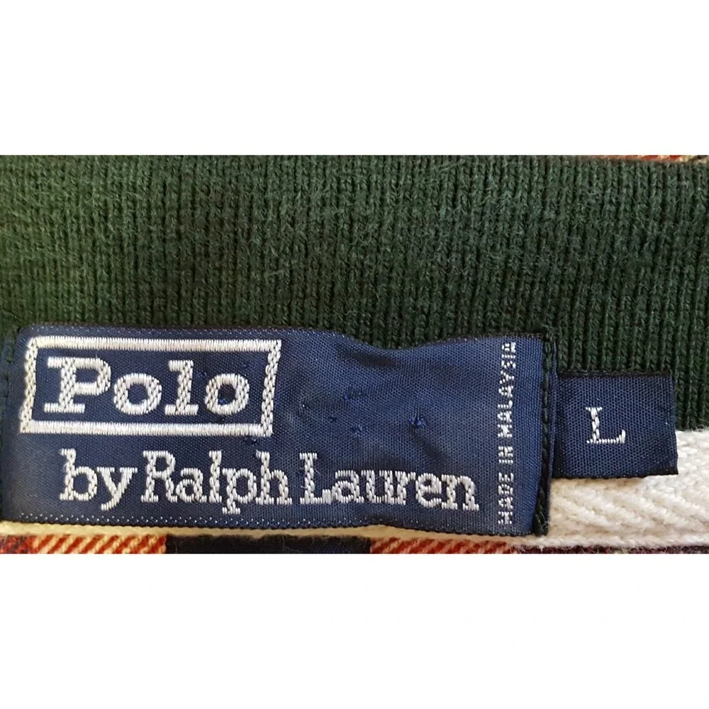 Polo By Ralph Lauren Polo Shirt Men's Large Long Sleeve Plaid Vintage